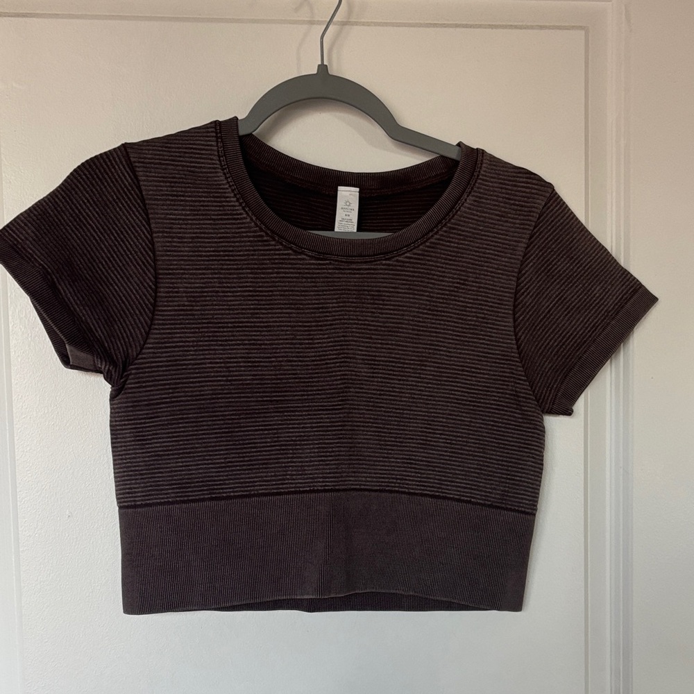 Offline by Aerie Brown Striped Crop Top